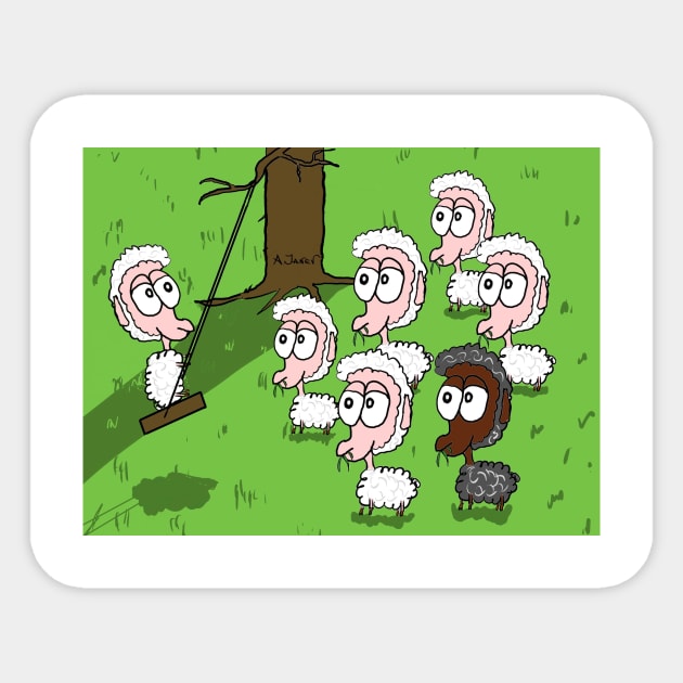 Sheep’s fun day Sticker by AJ's Drawings